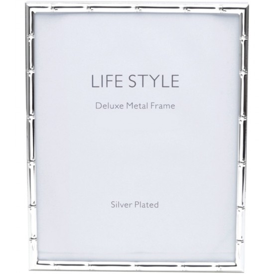 Porta Retrato 8x10cm Aco Bambu Prateado